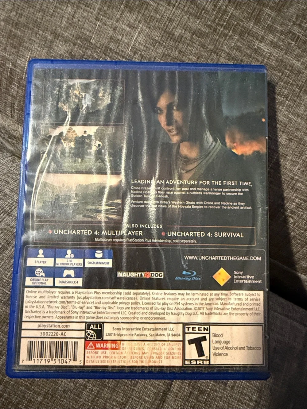 Uncharted The Lost Legacy PS4 PlayStation 4‎ Naughty Dog Adventure Game